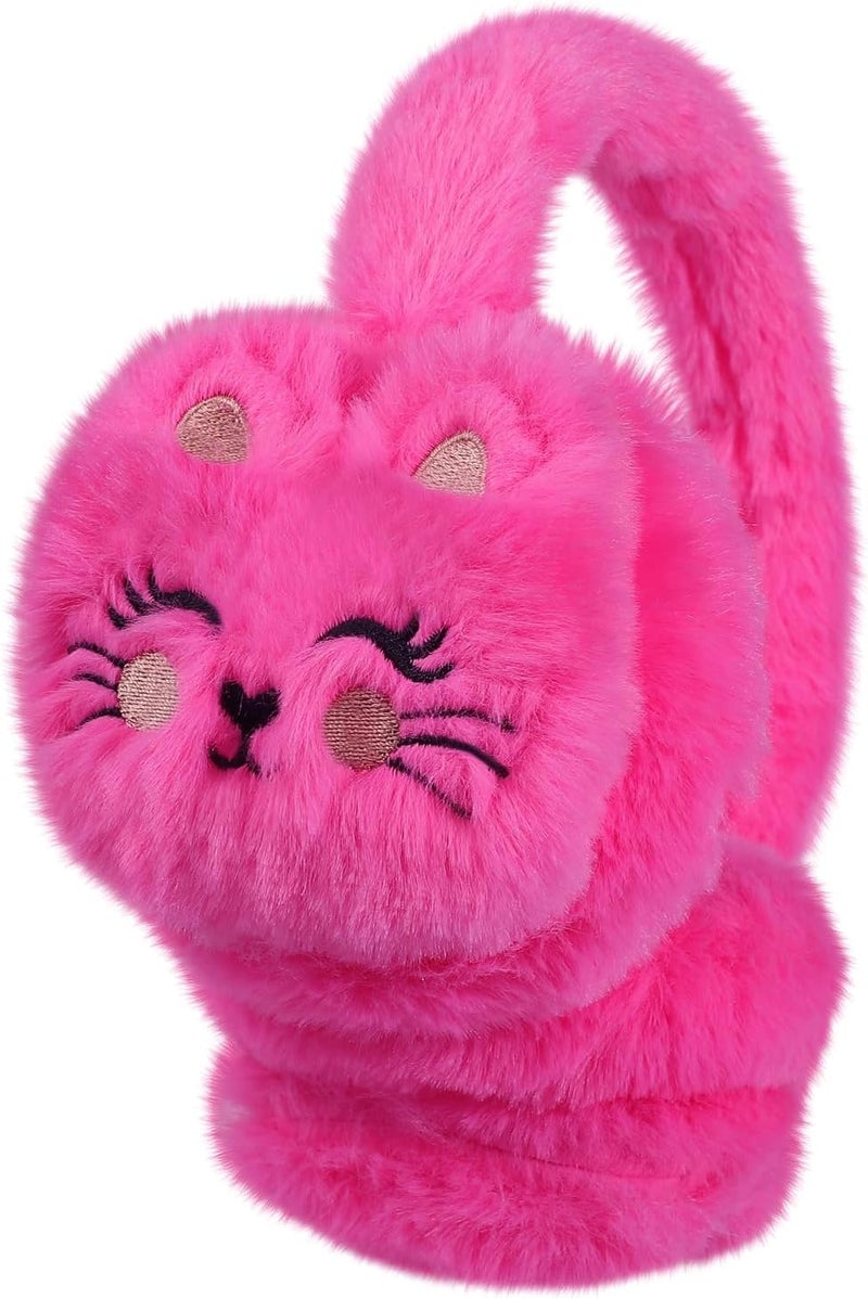 KDVOG Store Girls Ear Muffs Cute Cat Earmuffs Winter Plush Ear Warmer Outdoor Ear Covers for Kids - Image 1